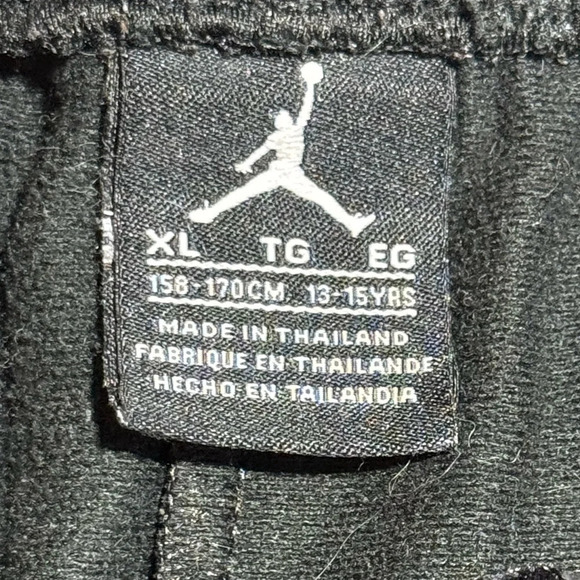 Jordan YXL Black and Red Sweatpants - Open Bottom - Picture 3 of 5